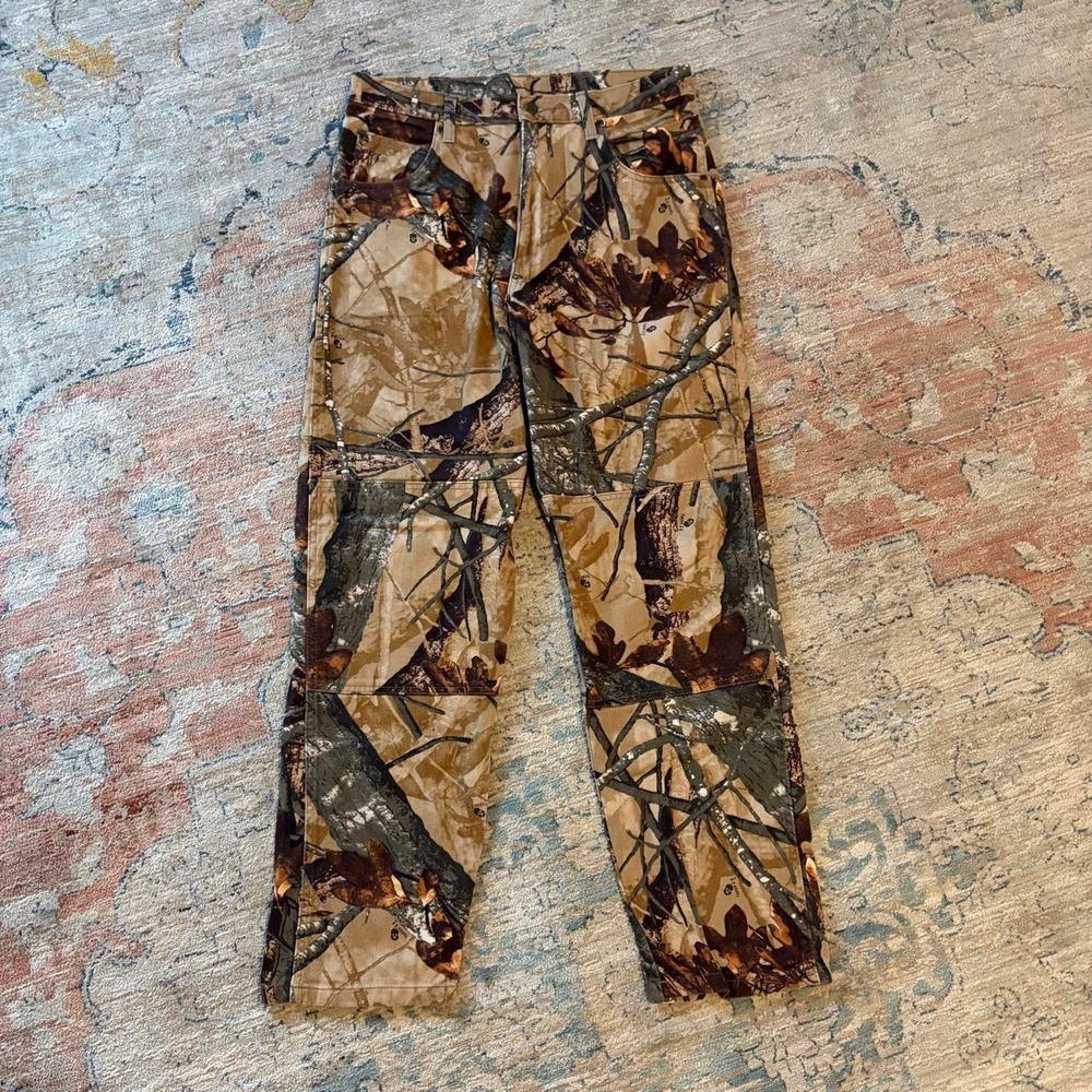 Wrangler Vintage Camouflage Double Knee Pants Mens 32 Brown Multi Utility Cargo